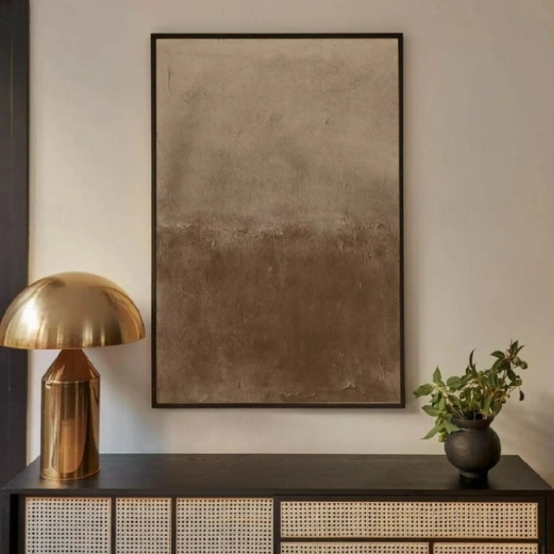 פוסטר אבסטרקטי - אמנות נורדית במרקם חום