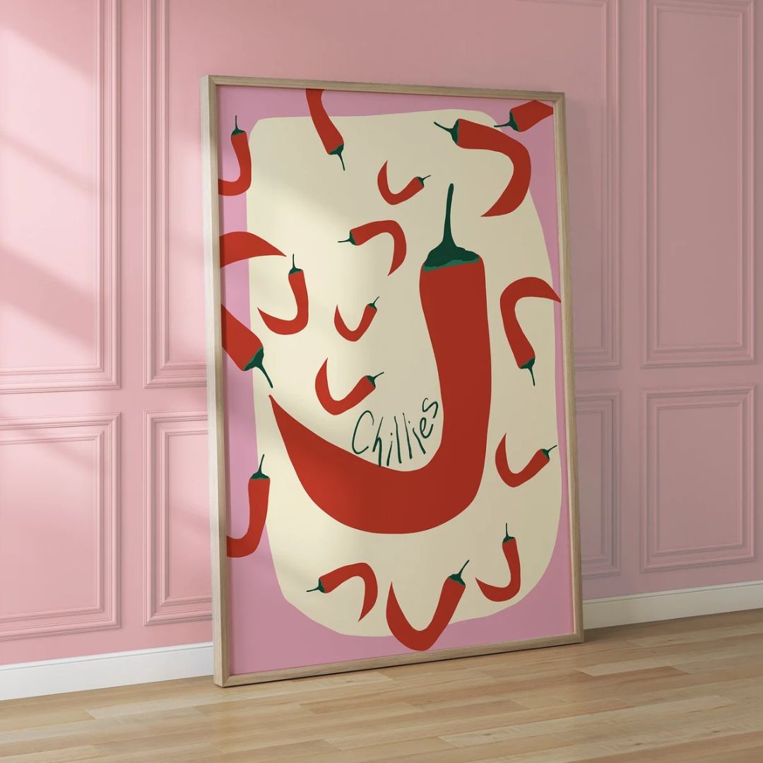 פוסטר מלל - הדפס צ'ילי "Chillies"