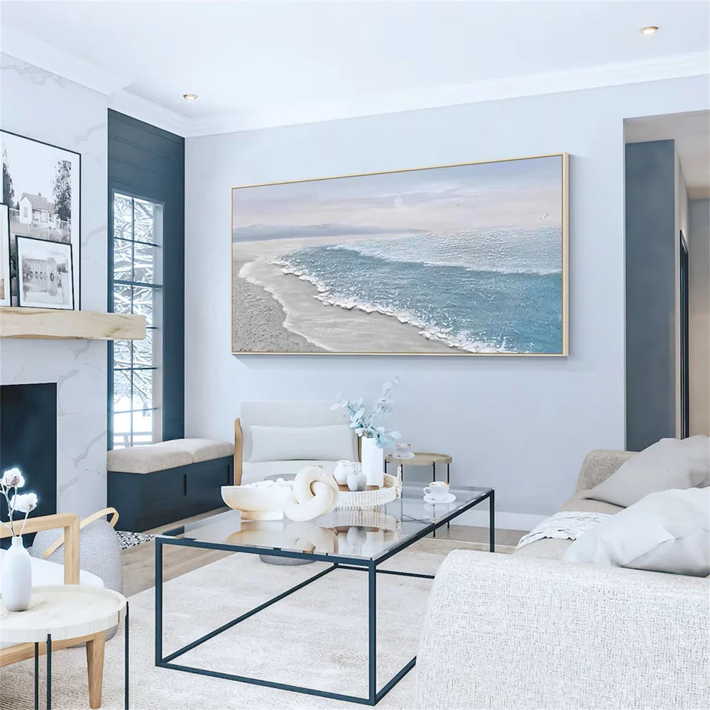 פוסטר ים ושמיים - חוף אפור