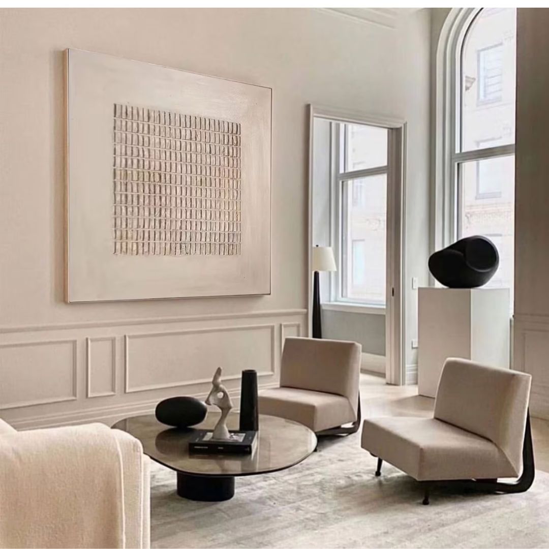 פוסטר מרובע - מרקם תלת-ממדי בגוון בז'