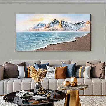 פוסטר וויזואלי - חוף ים והרים