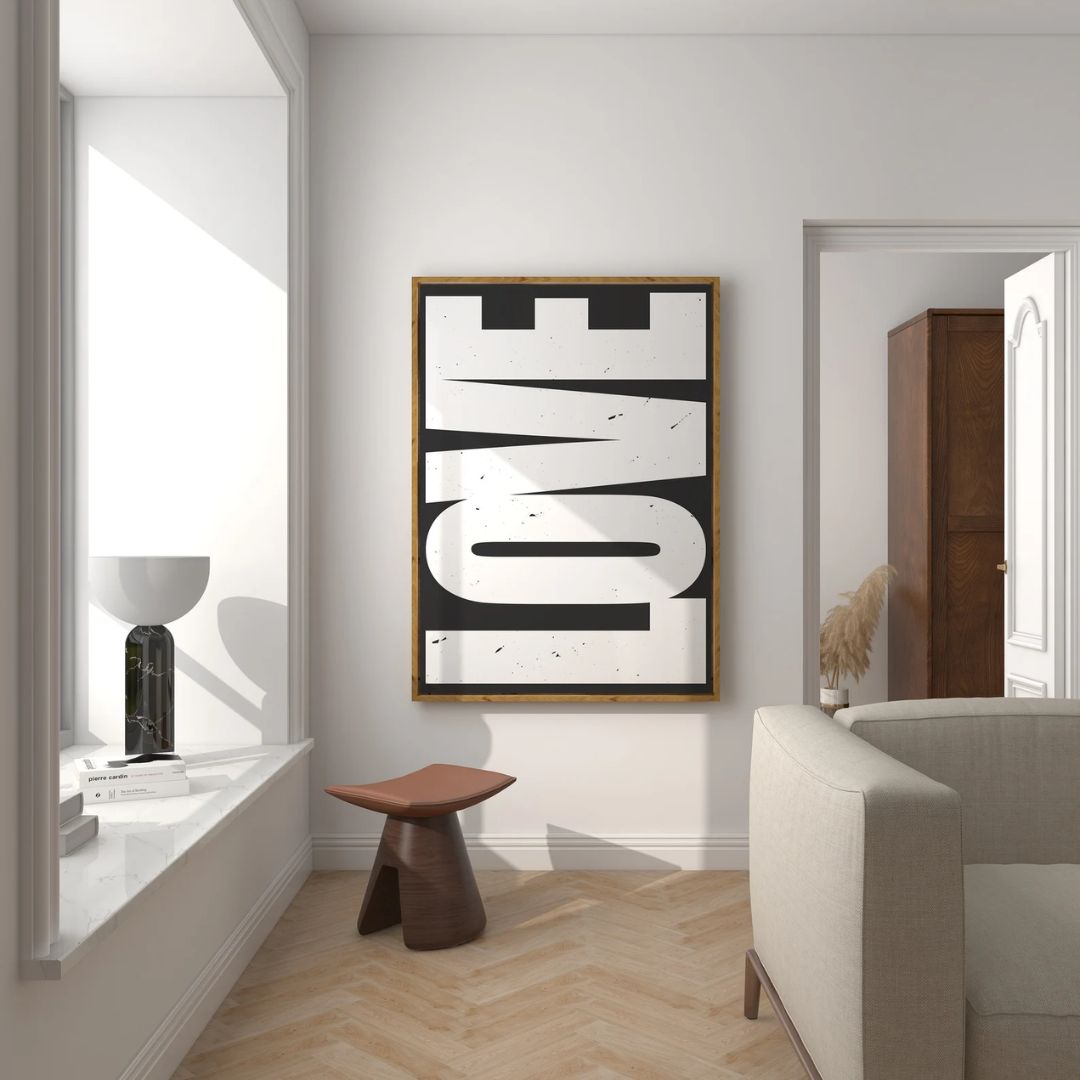 פוסטר מלל - "LOVE" לבן