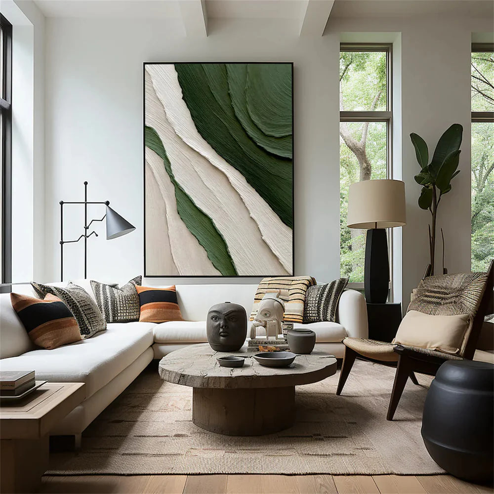 פוסטר אבסטרקטי - ירוק לבן