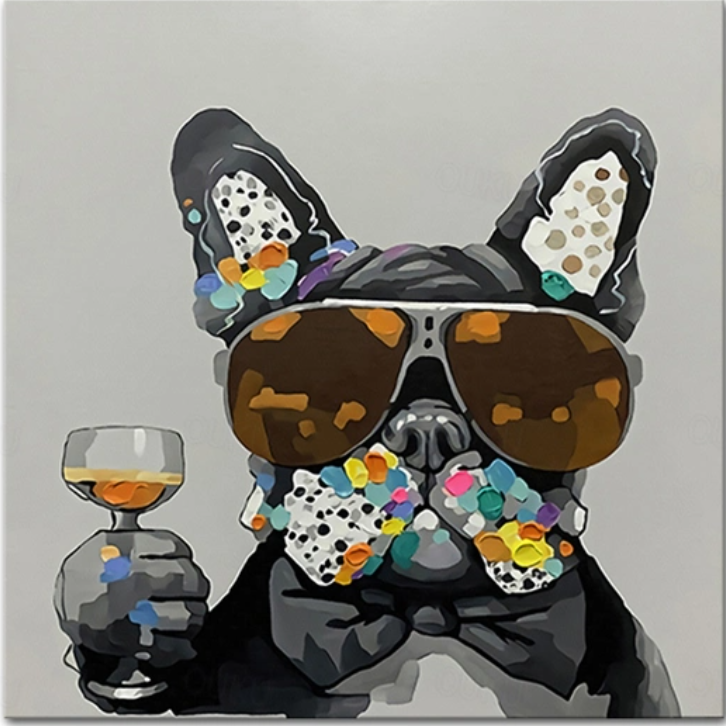 פוסטר חיות - קוף/בולדוג צרפתי