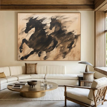 פוסטר אבסטרקטי - סוסים דוהרים