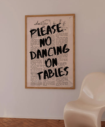 פוסטר מלל - Please No Dancing On Tables