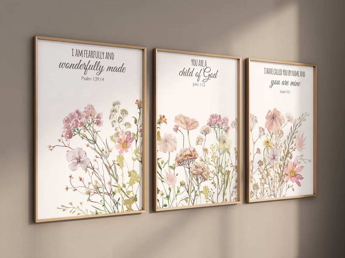 סט 3 תמונות - פרחים