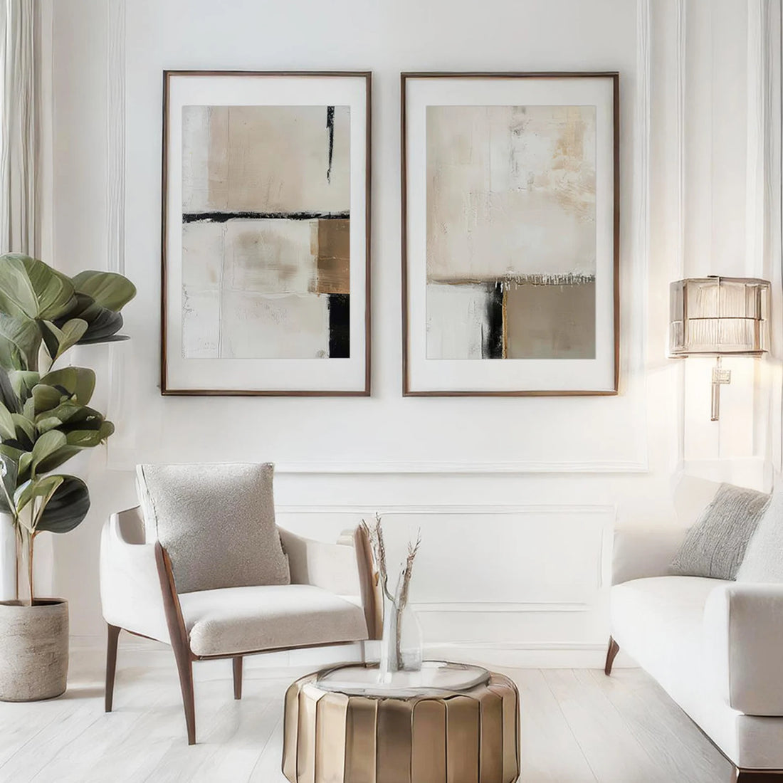 סט אבסטרקטי 2 תמונות - מודרני